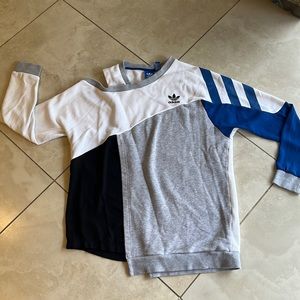 Adidas sweatshirt with cold shoulder and sheerish fabric arm & front/back